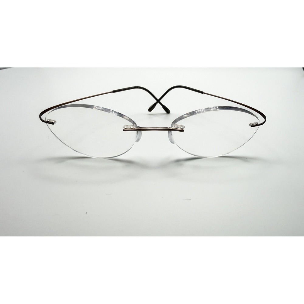 SILHOUETTE 5515 CV 8540 RIMLESS BROWN AUTHENTIC FRAMES ONLY EYEGLASSES 50-19-140
